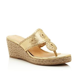 Jacks Espadrille Wedge Sandals in Gold
